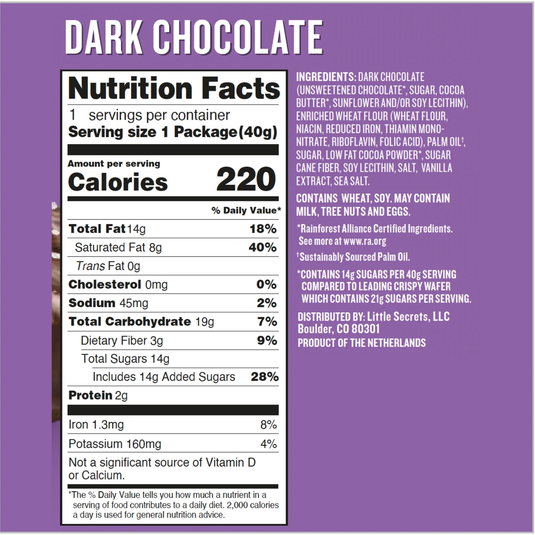 Little Secrets Dark Chocolate Sea Salt Wafer Twin Bars
