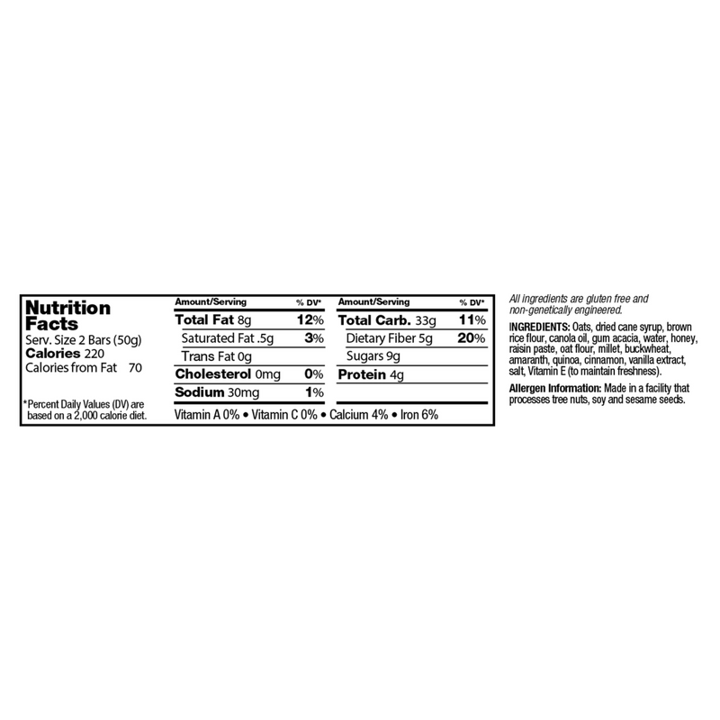 Load image into Gallery viewer, KIND Breakfast Bar - Honey Oat Nutrition
