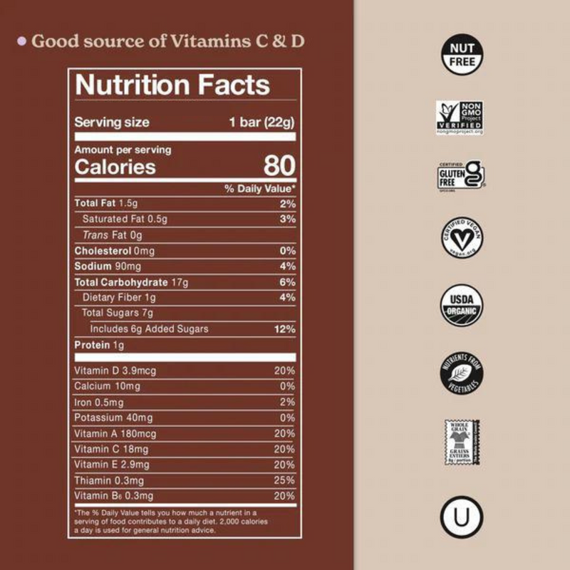 Load image into Gallery viewer, Made Good Crispy Square Chocolate Nutrition