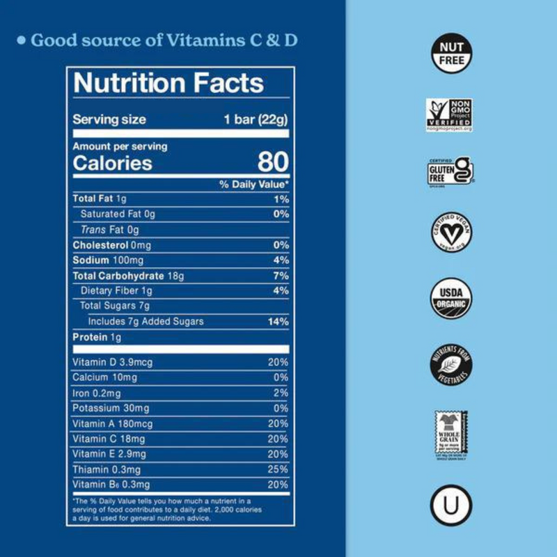 Load image into Gallery viewer, Made Good Crispy Square Vanilla Nutrition
